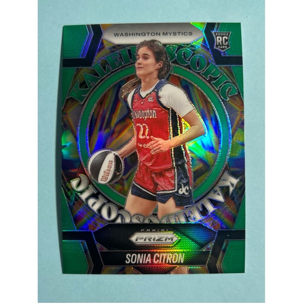 2025 Panini Green Prizm WNBA Kaleidoscopic Sonia Citron Mystics RC Rookie #13